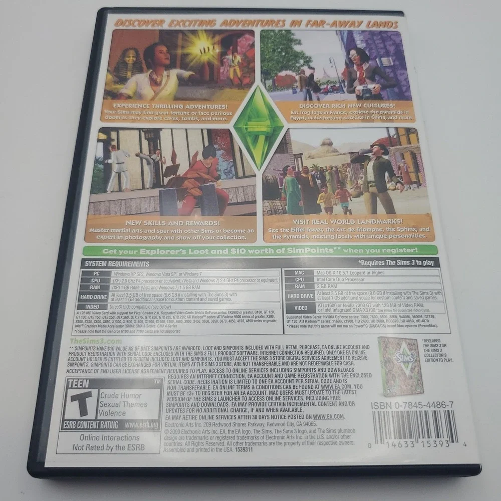 The Sims 3 World Adventures Game Complete PC Windows Mac 2009 Expansion Pack